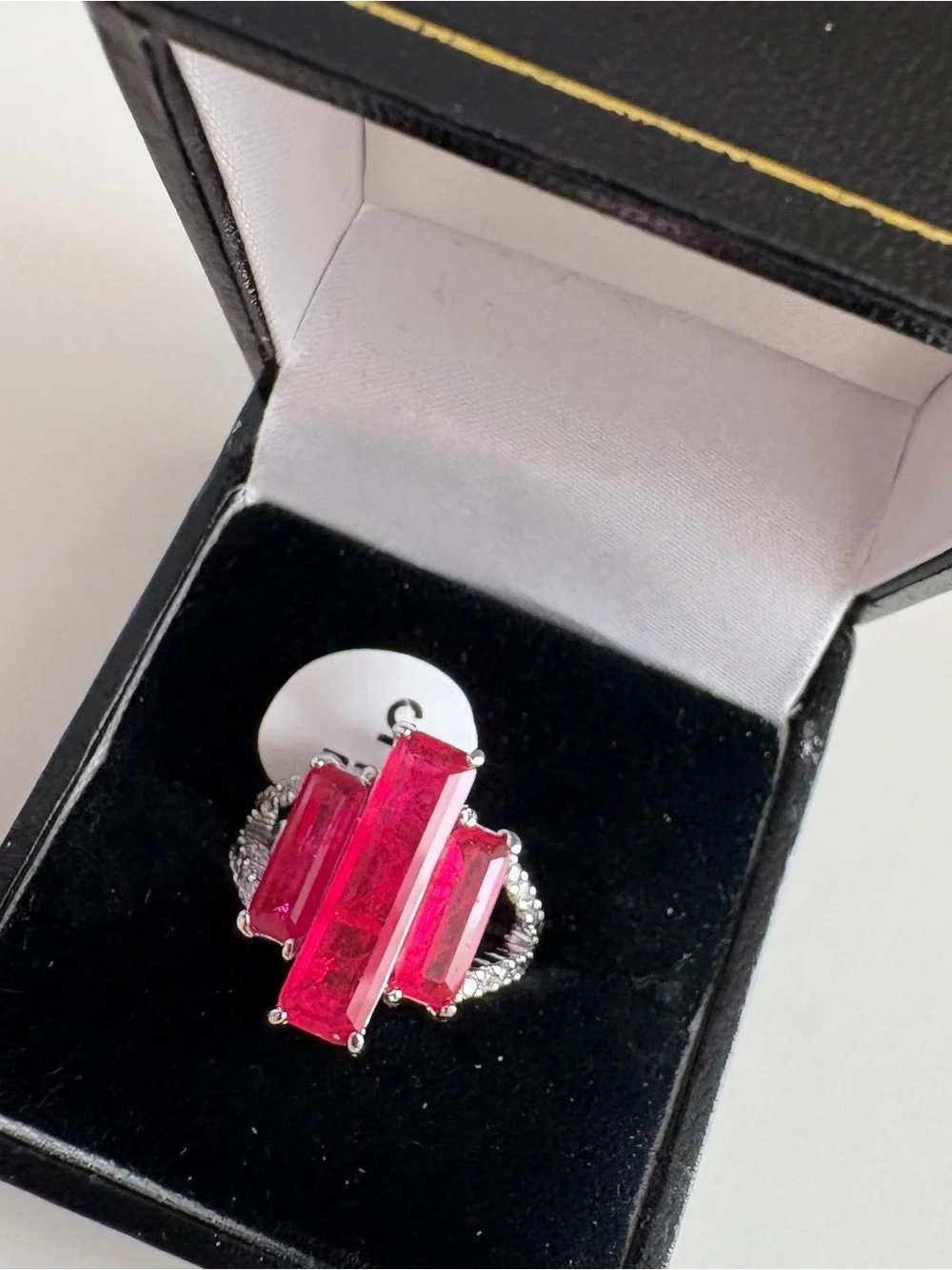 Bomb Party Decide on A Reason Ring RBP6123 Dark Pink Sapphire Rhodium Plating